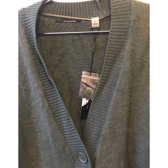 Tahari Women’s Cardigan/Sweater Soft Oversized Alpine Green Color Size S - Picture 2 of 16